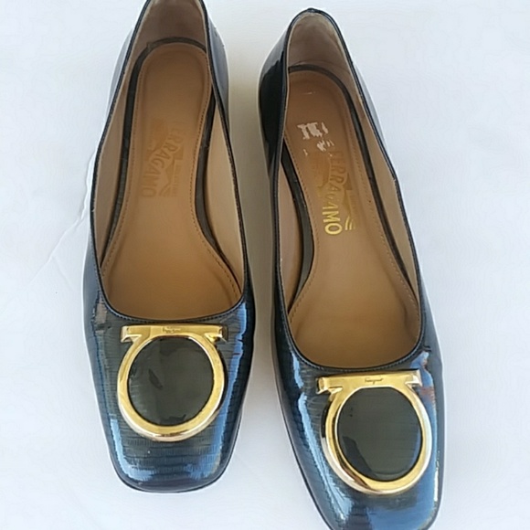 Salvatore Ferragamo Shoes - 🎈Ferragamo Leather Lacquered Flats Gold Hardware